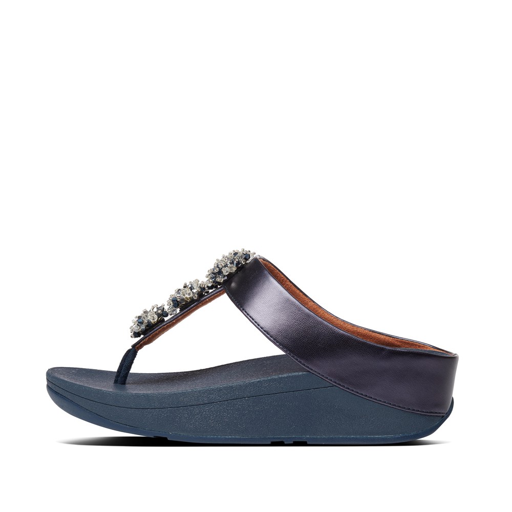 Fitflop Womens Sandals Navy - Fino Toe-post - LE8740591